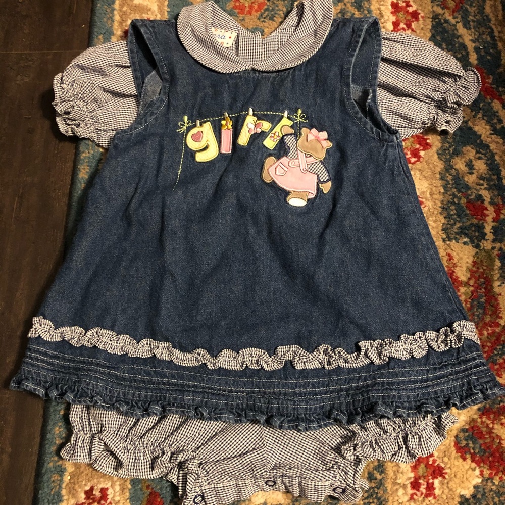 Vtg Samara 24m 2pc romper dress set